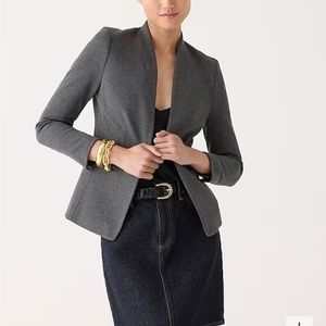 J crew Going Out Blazer 365 Size 2 Xsmall Gray Inverted collar Stretch Twill